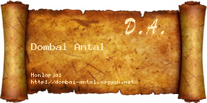 Dombai Antal névjegykártya